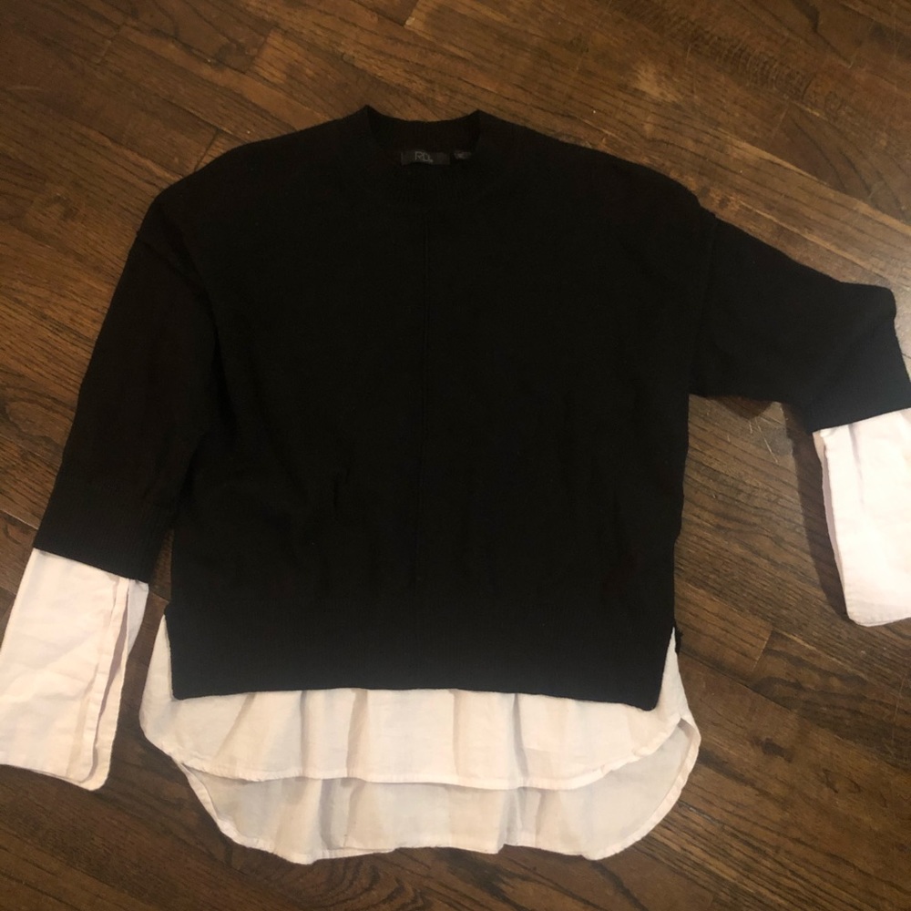 Black Shirt Tail Sweater
